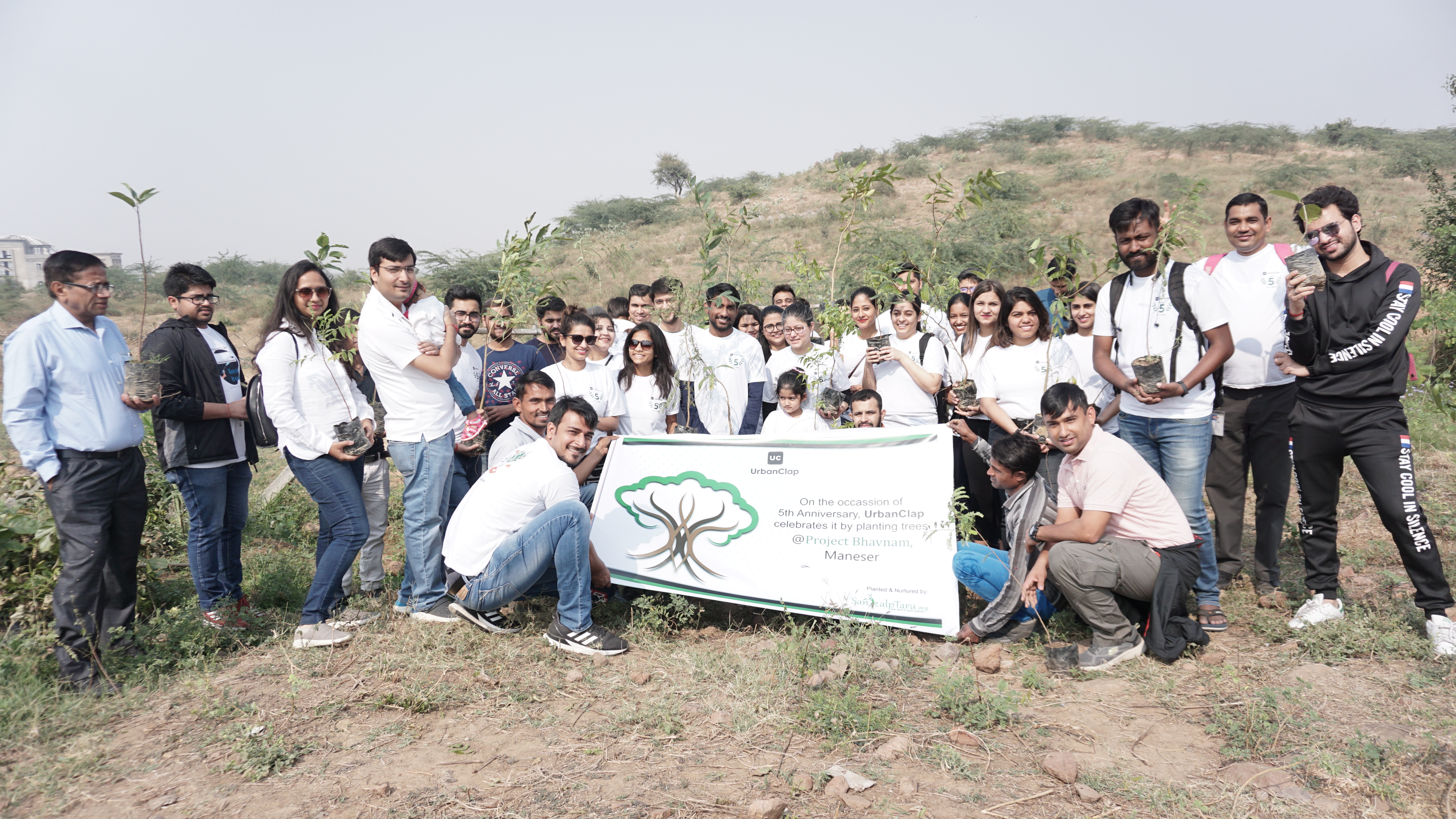 Team planting trees